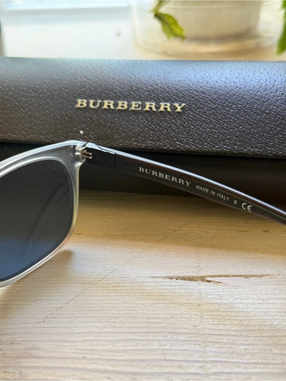 Burberry Black and Gray Sunglasses with Case